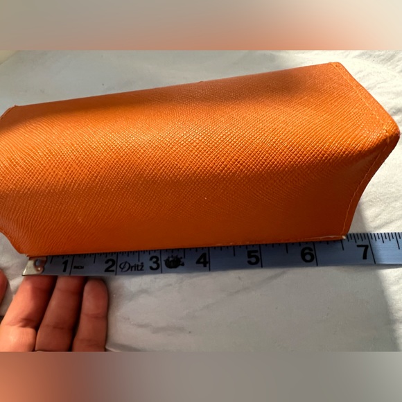 Tory Burch sunglasses glasses Case orange with gold hardware - Picture 4 of 7